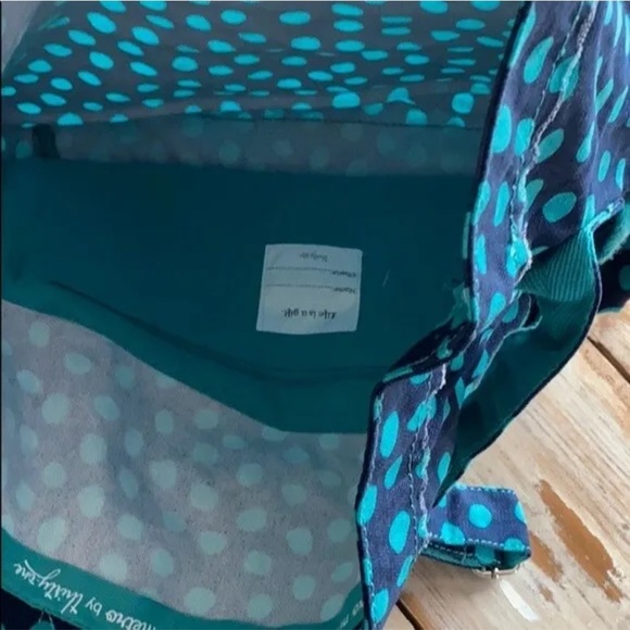 Thirty One Retro Metro Fold Over Tote Navy Lotsa Dots NNP - Picture 6 of 12